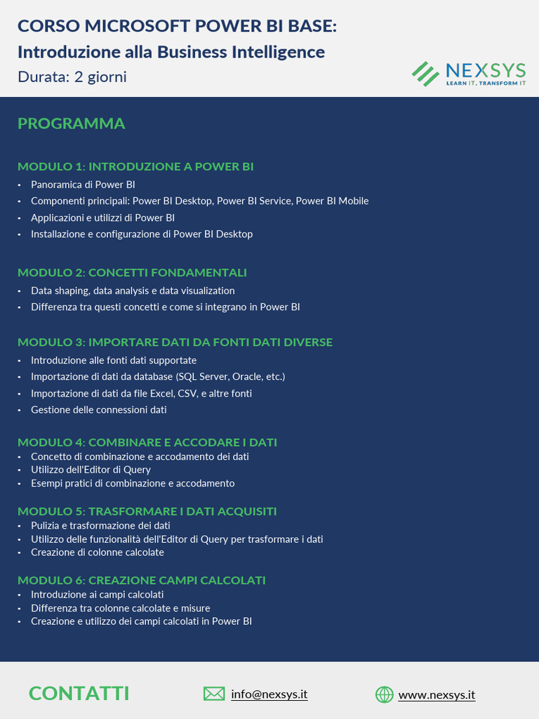 Programma Corso Power BI Base | PDF