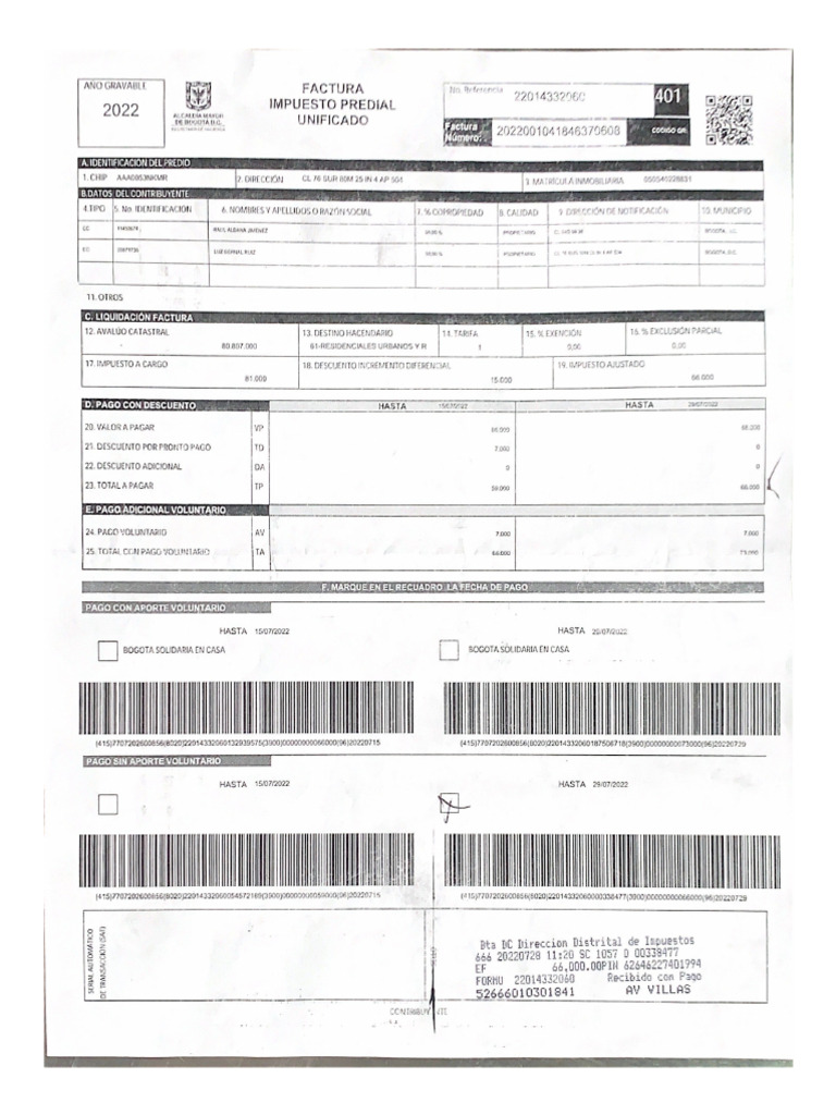 Predial Pago | PDF