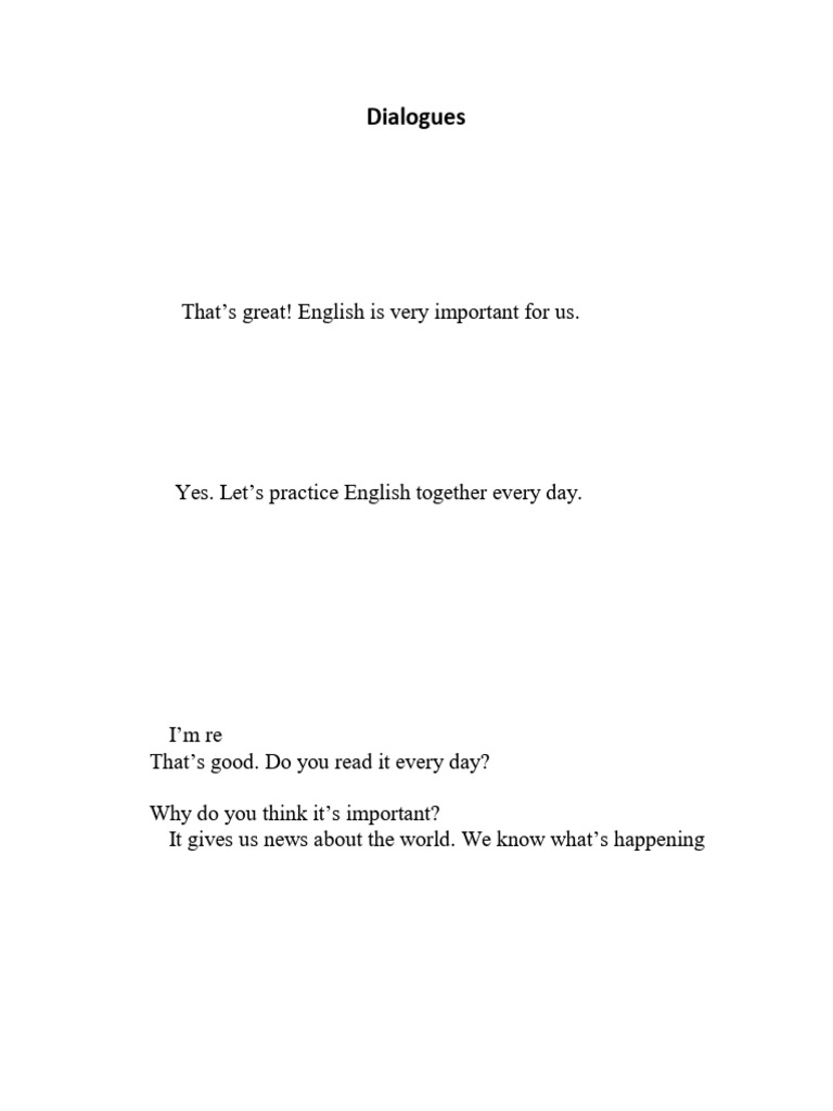 Importance of English Dialogue Practice | PDF