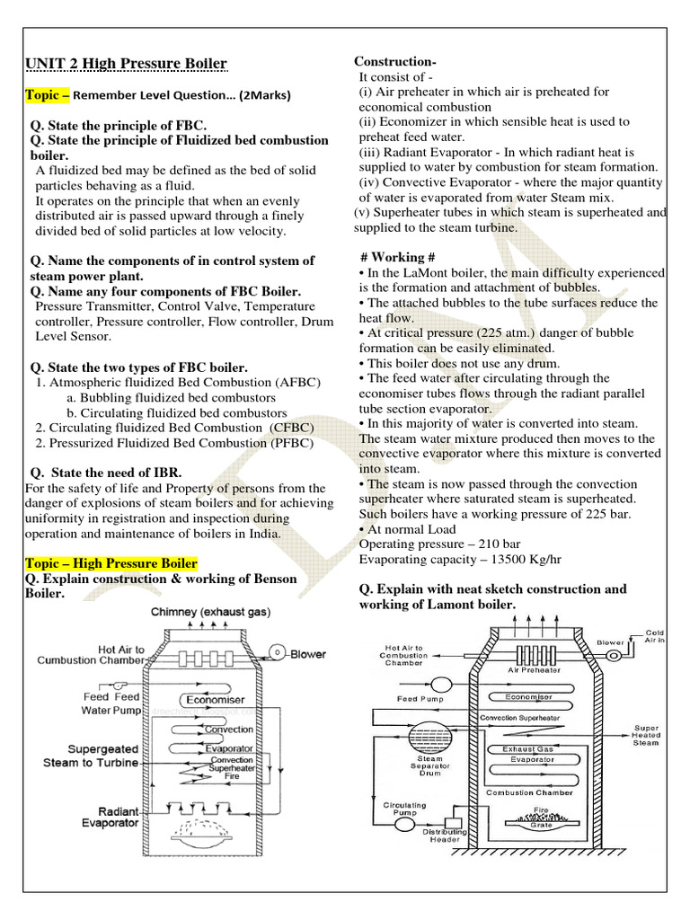 High Pressure Boiler Principles & Components | PDF | Boiler | Steam