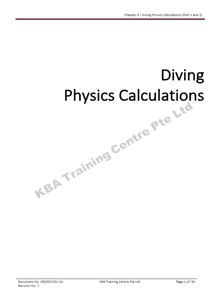 037 ADS CHPT 4 Diving Physics Calcs (Part 1 and 2) | PDF | Fahrenheit ...