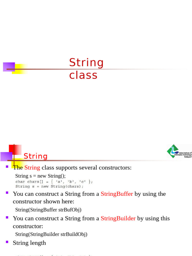 String Class-Part 1 | PDF | String (Computer Science) | Computer Data