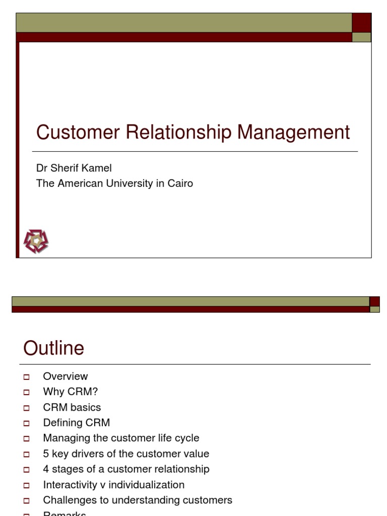 Understanding Customer Relationship Management | PDF
