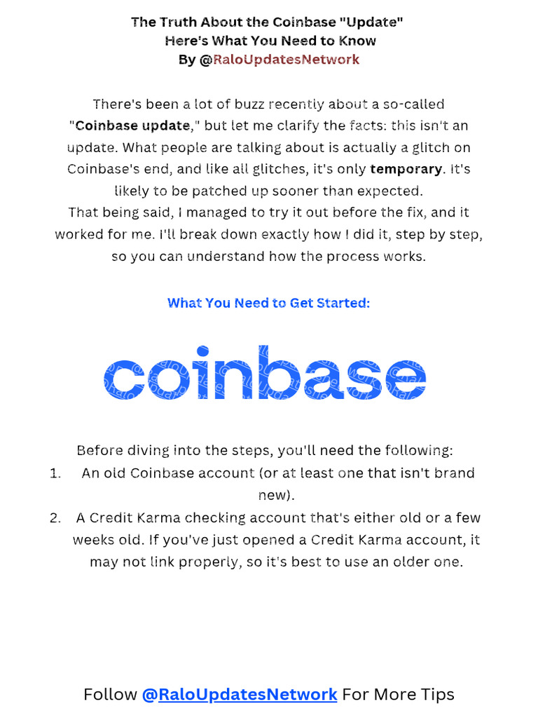Coinbase Glitch by @raloupdatesnetwork | PDF