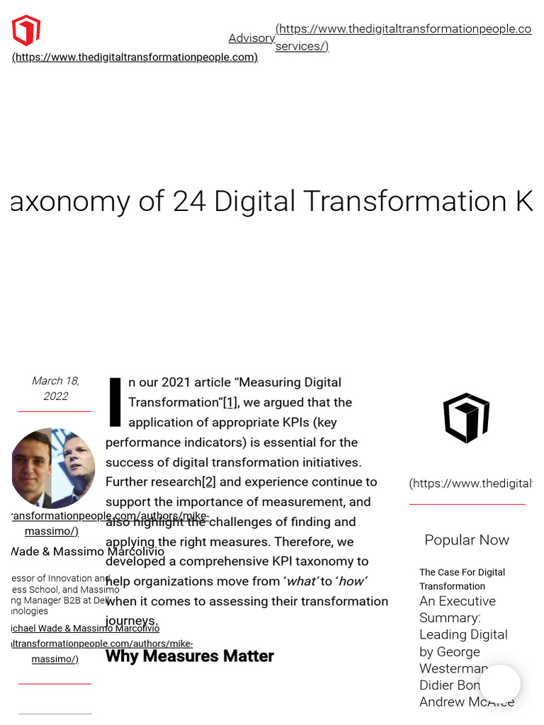 24 KPIs for Digital Transformation Success | PDF | Performance ...