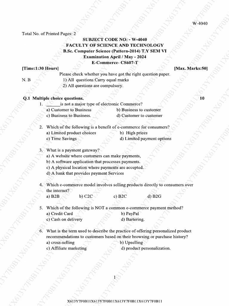 E-Commerce - Vi Sem | PDF