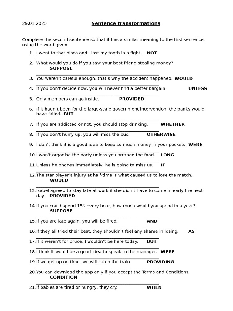 Sentence Transformations | PDF