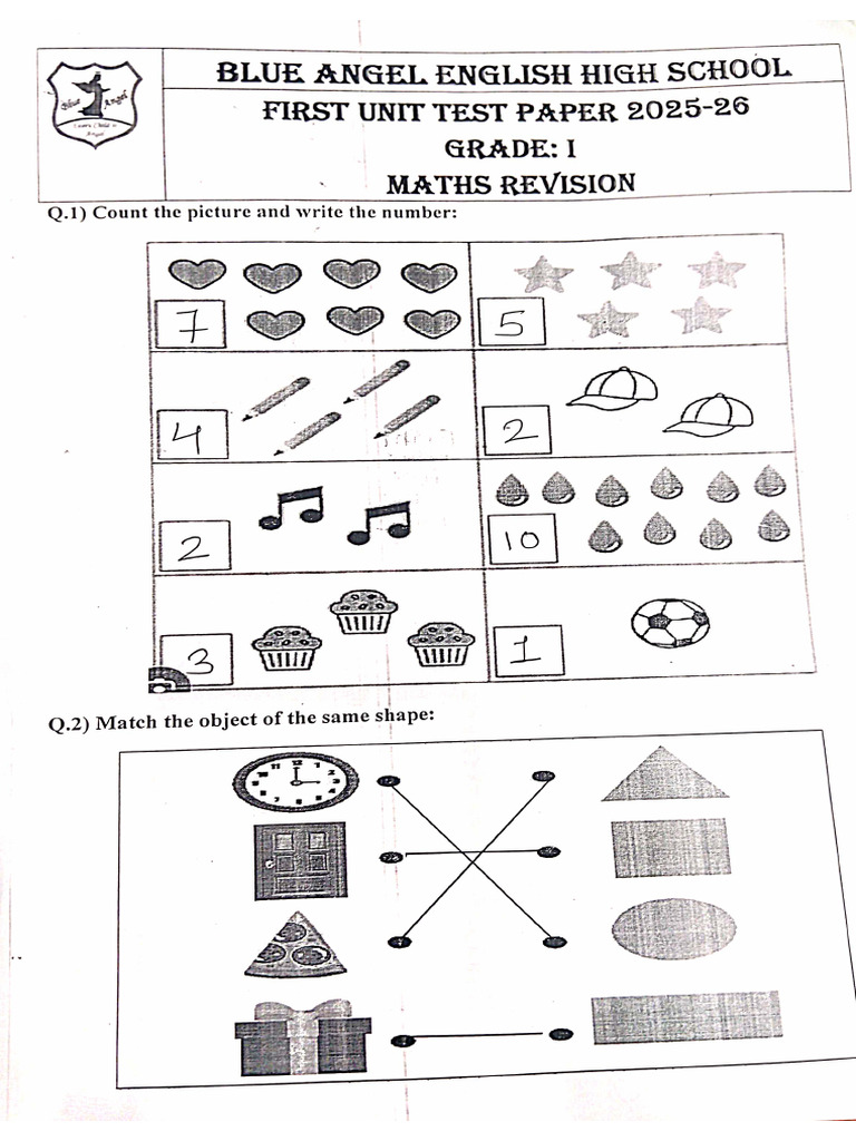 STD 1 Maths Revision | PDF