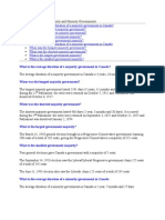 Federal Election Trivia Majority and Minority Governments