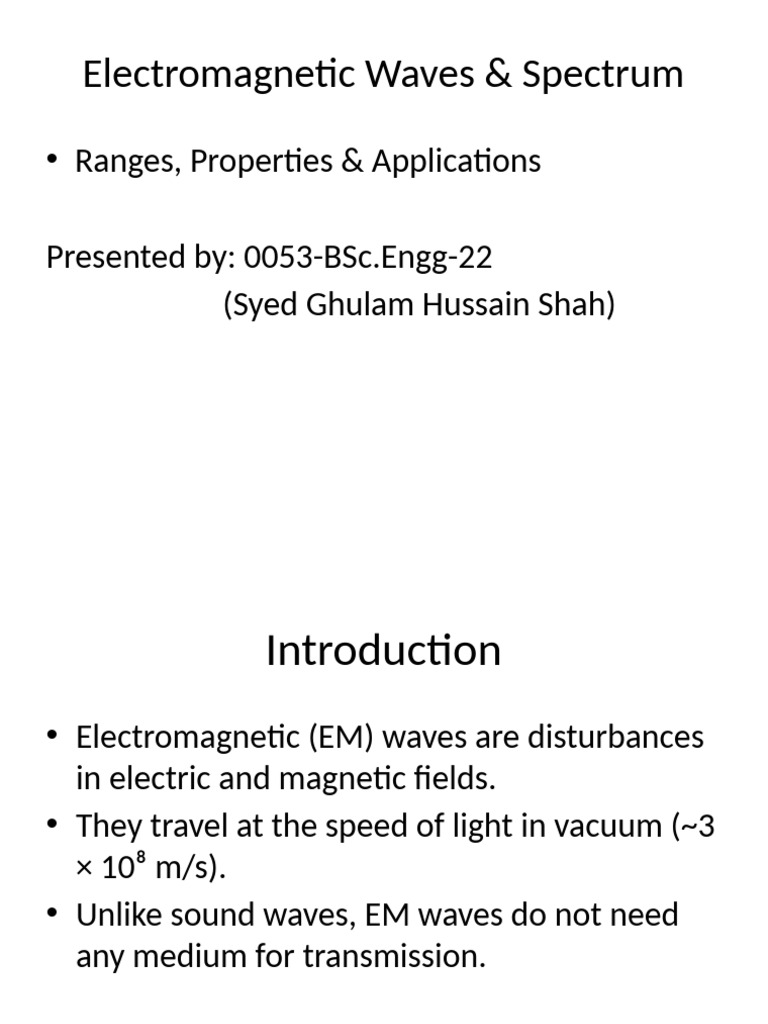 0053 Presrntation | PDF | Electromagnetic Spectrum | Electromagnetic ...