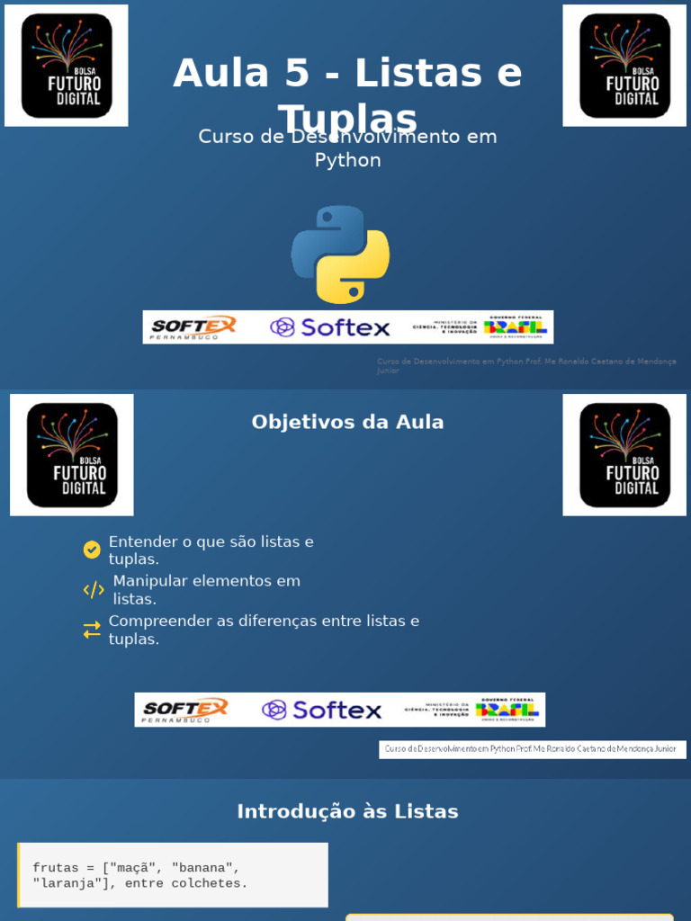 Listas e Tuplas em Python: Guia Prático | PDF