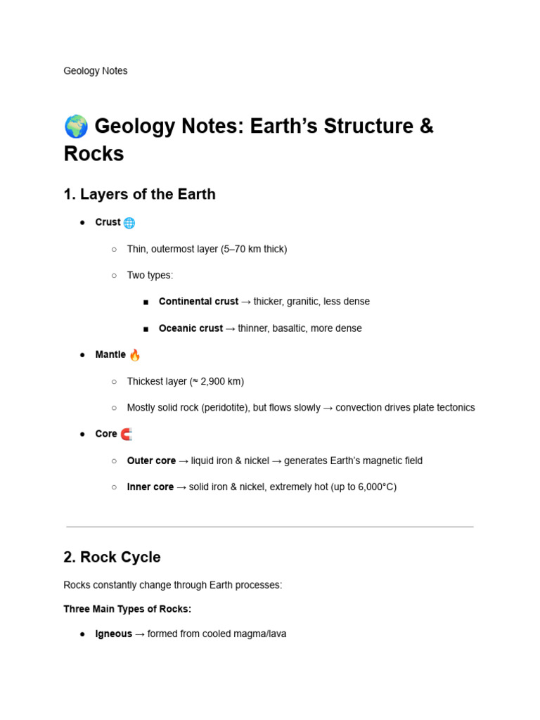Geology Notes | PDF