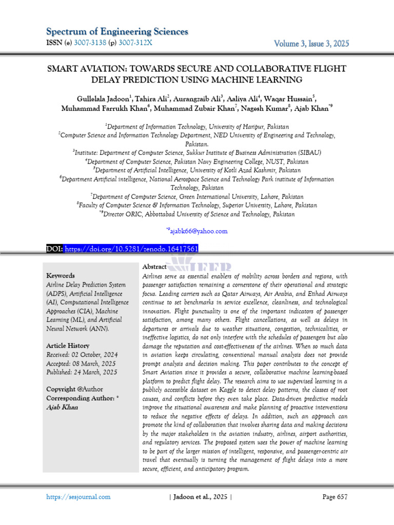 Smart Aviation: ML for Flight Delay Prediction | PDF | Machine Learning ...