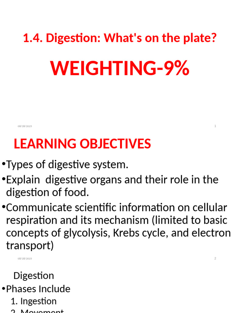 1.4. Digestion-What Is On The Plate | PDF | Pancreas | Digestion