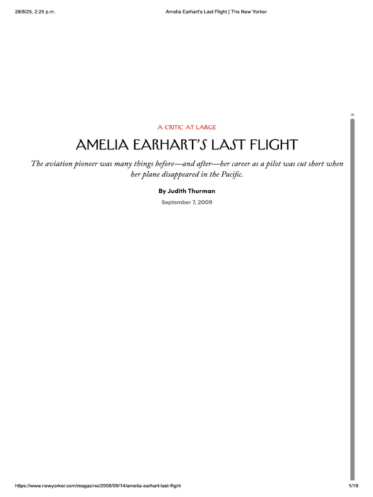 Earhart's Last Flight Analysis | PDF