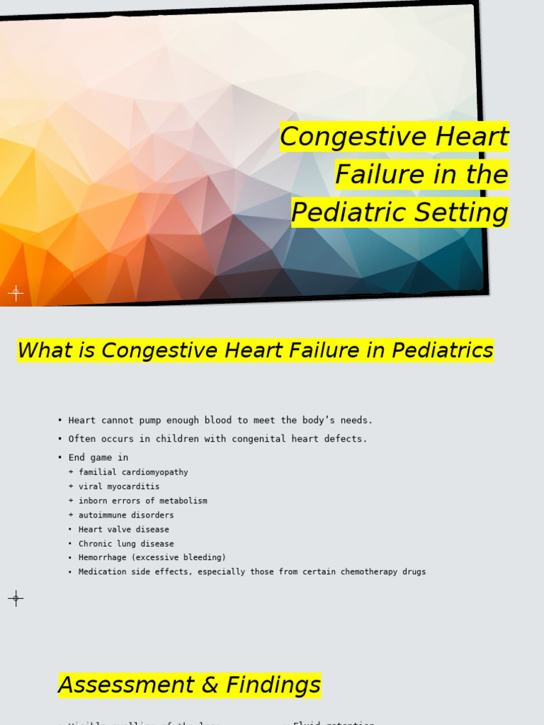 Pediatric Congestive Heart Failure Guide | PDF