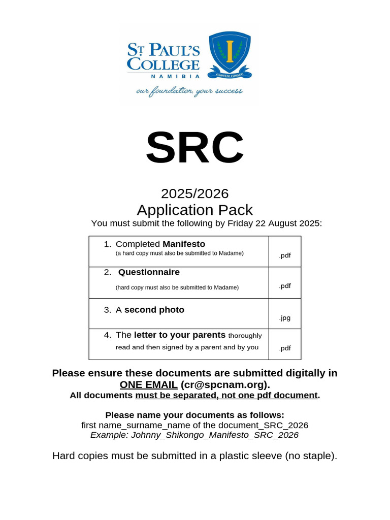 SRC 2025 - 26 - Application Pack 2 | PDF