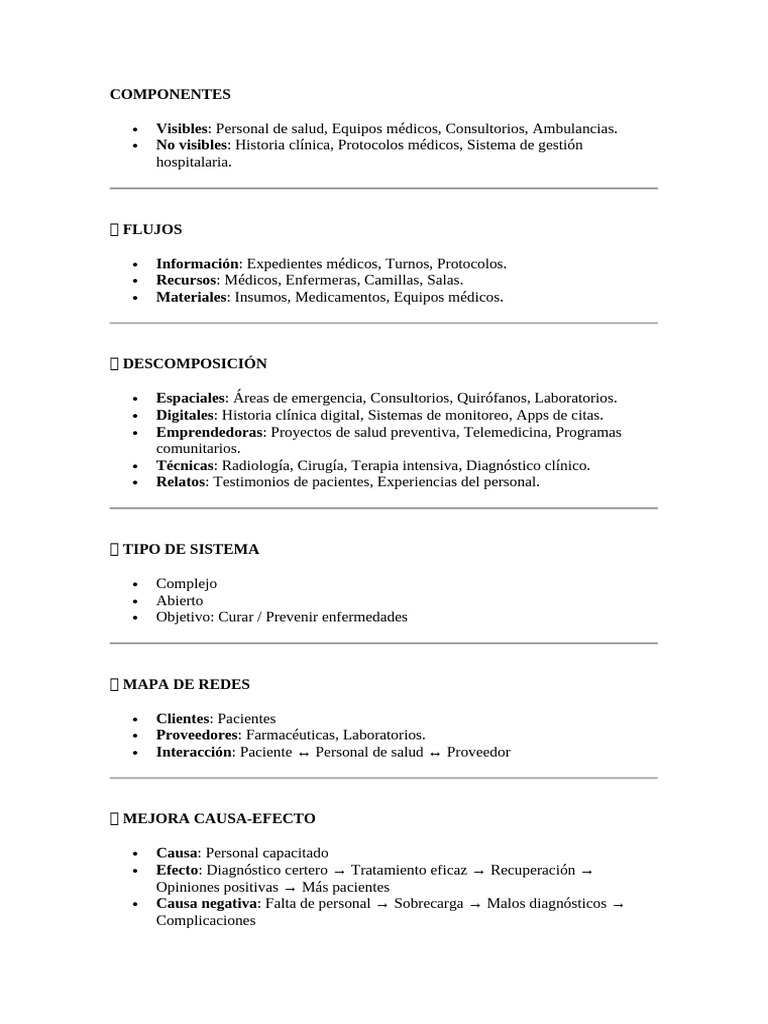 Componentes y Flujos en Sistemas de Salud | PDF