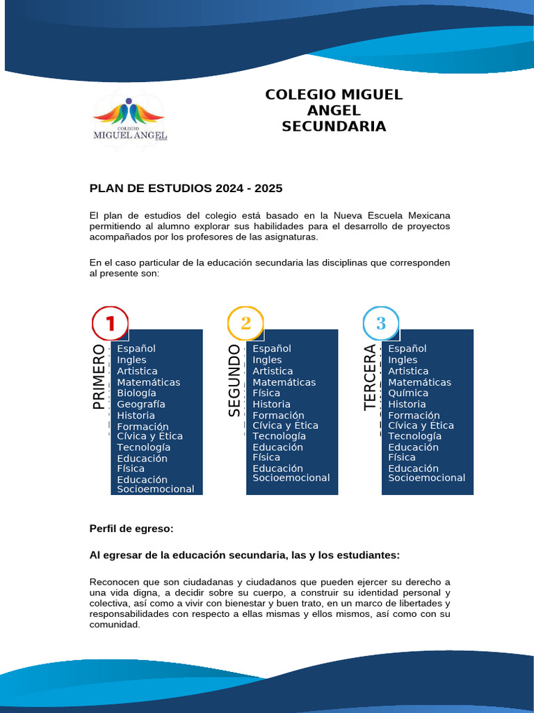 Plan de Estudios 2024-2025 Secundaria | PDF | Conocimiento | Aprendizaje