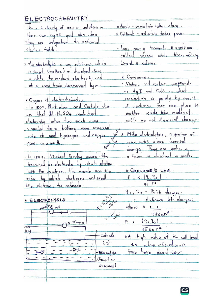 Electro Chem Summary 2023 | PDF