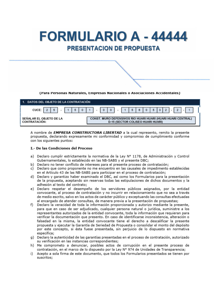 Propuesta de Contratación para Muro Defensivo | PDF | Gobierno