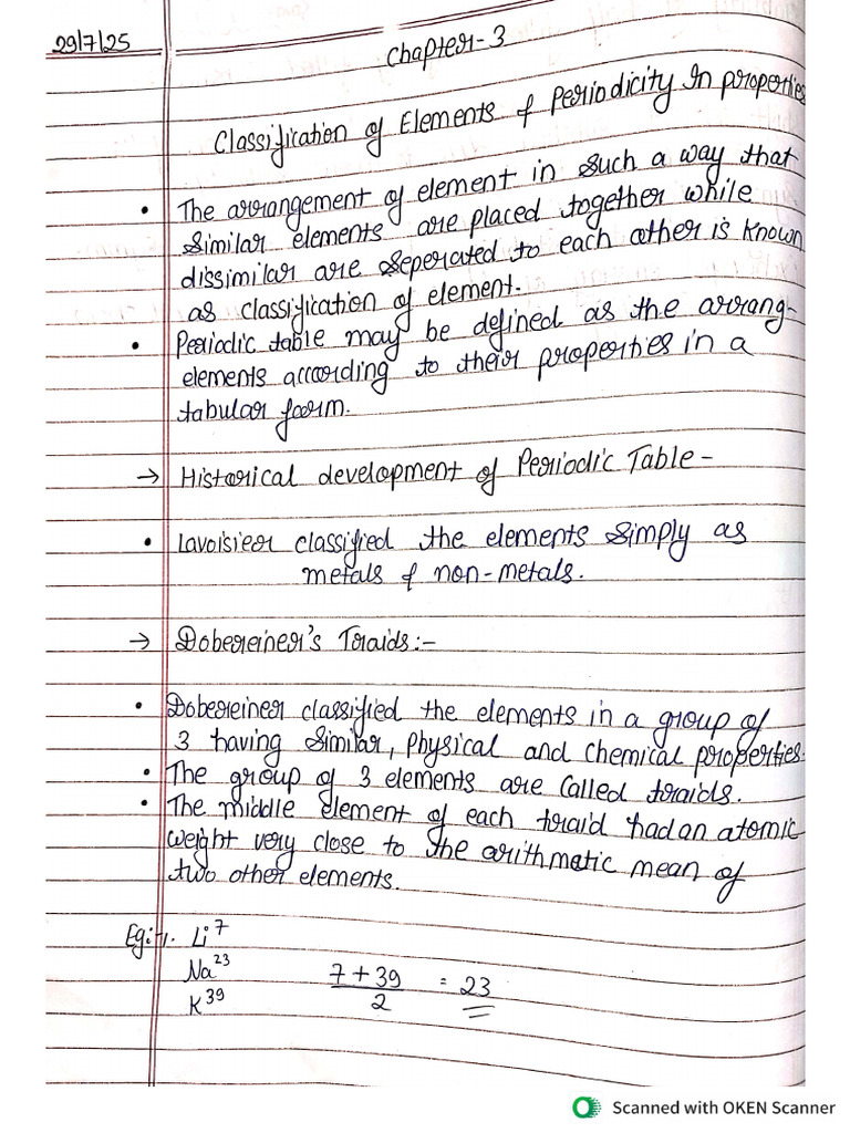 Chapter - 3 Classification of Elements.. | PDF