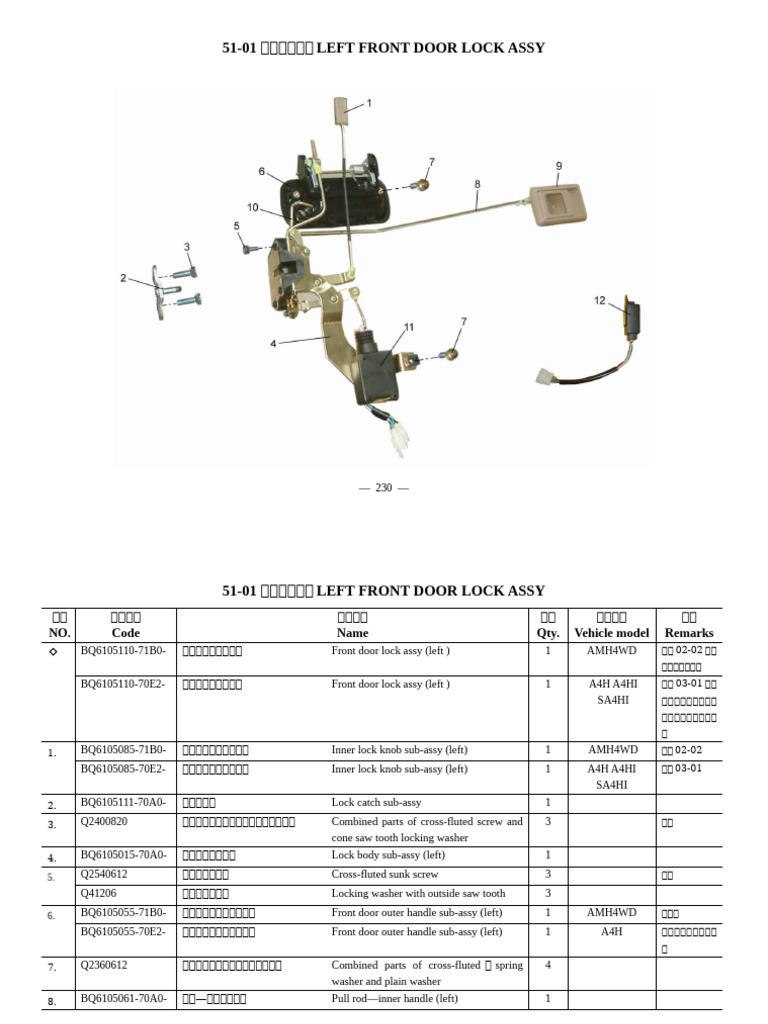 51-Front Door Lock Assy | PDF