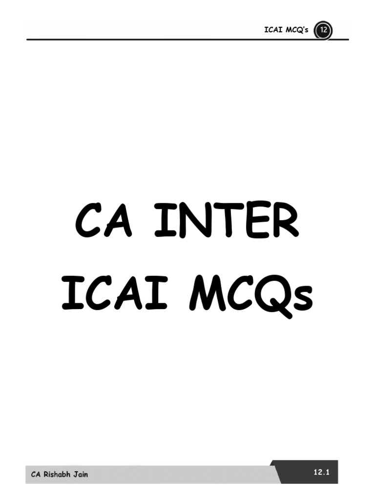 CA Inter Audit MCQs Case Study Analysis | PDF | Audit | Auditor's Report