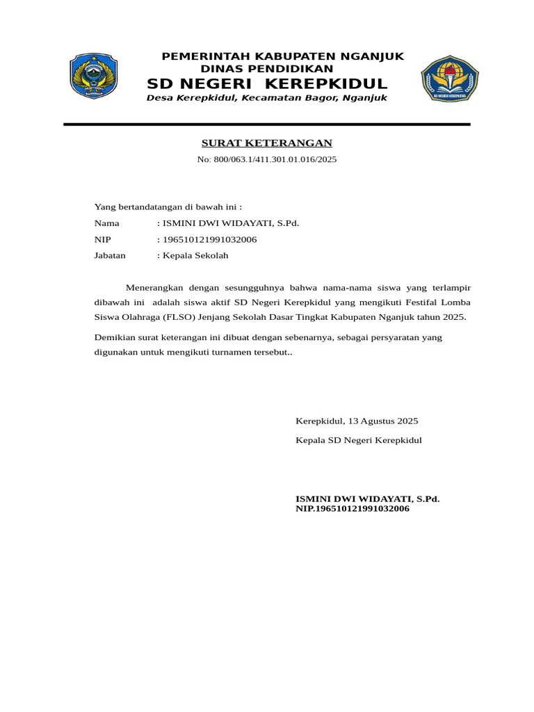 Siswa SD Kerepkidul Ikuti FLSO 2025 | PDF