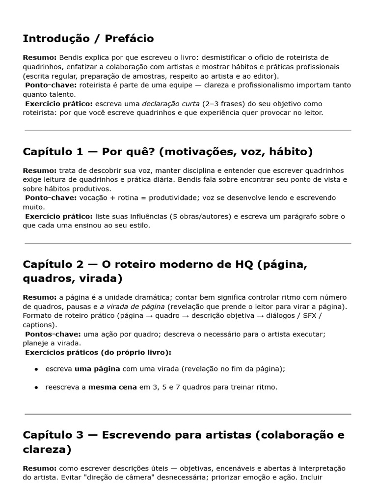 Guia Prático para Roteiristas de HQ | PDF | Quadrinhos | Roteiro