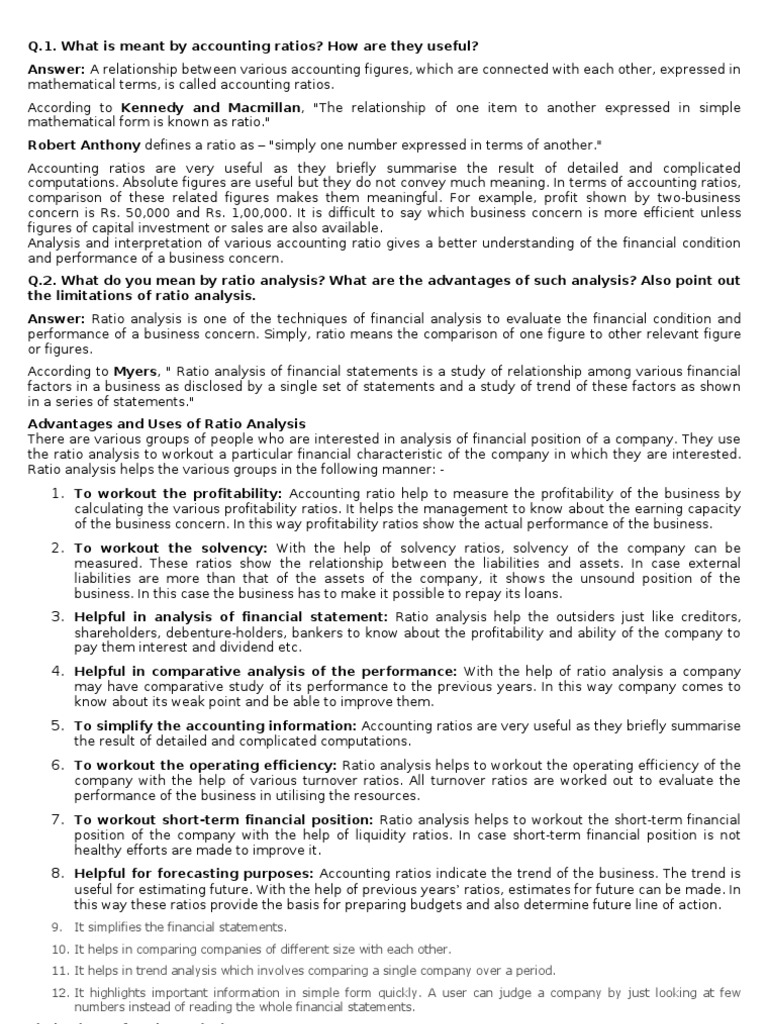 Limitations of Ratio Analysis Explained | PDF | Equity (Finance) | Dividend
