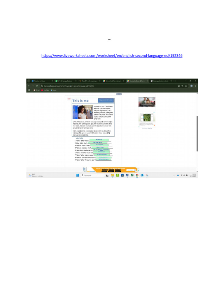 Task 1 Personal Information Aula 73 - Diego Suarez | PDF