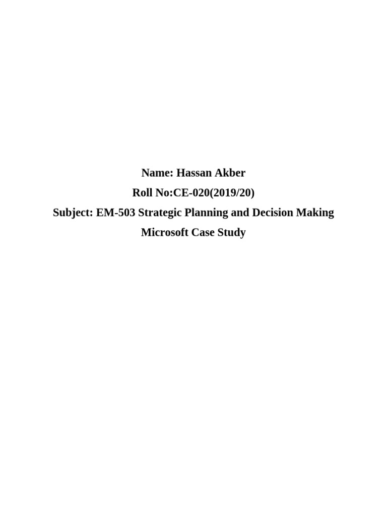 Microsoft Strategic Analysis Report | PDF | Microsoft | Microsoft Windows
