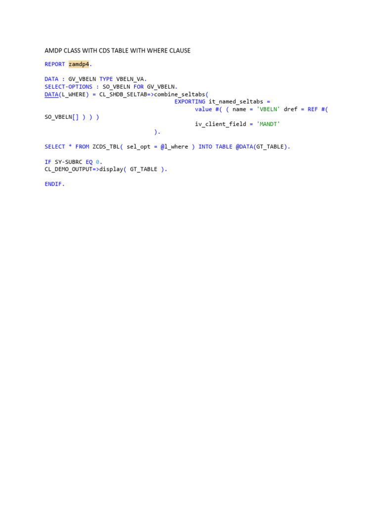 CDS Table Function for Order Data | PDF | Computer Programming ...