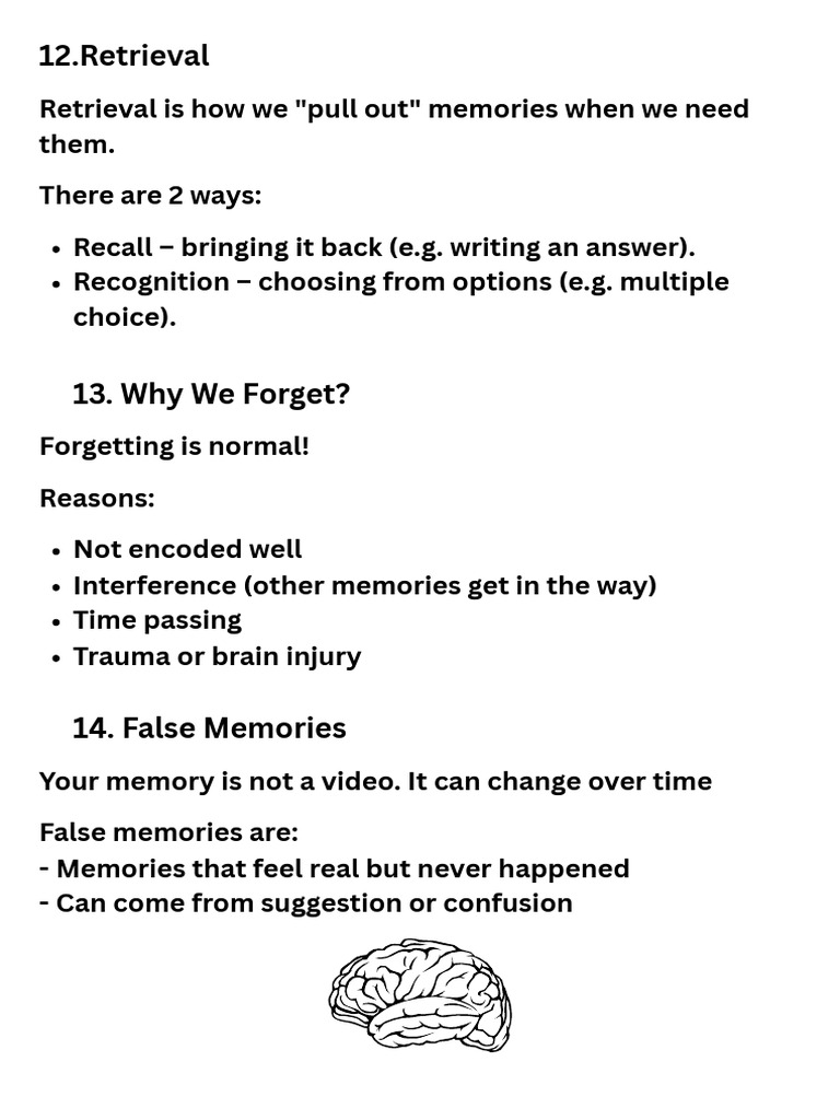 Memory Retrieval and Forgetting Explained | PDF