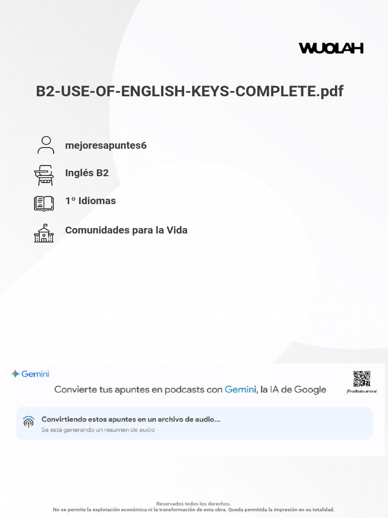Wuolah Free b2 Use of English Keys Complete | PDF