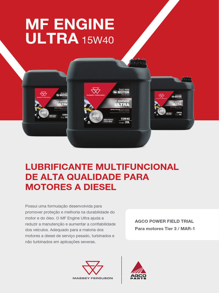 Lubrificante MF Engine Ultra 15W40 | PDF | Óleo de motor | Motores