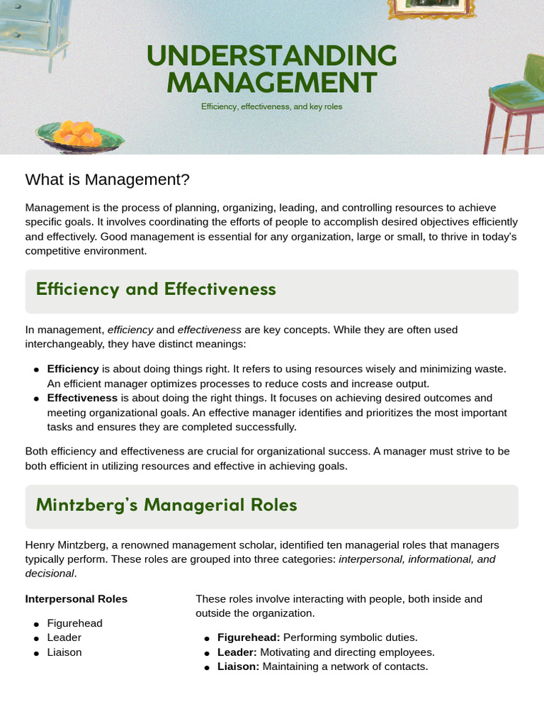 Management Principles and Roles Explained | PDF | Goal | Negotiation