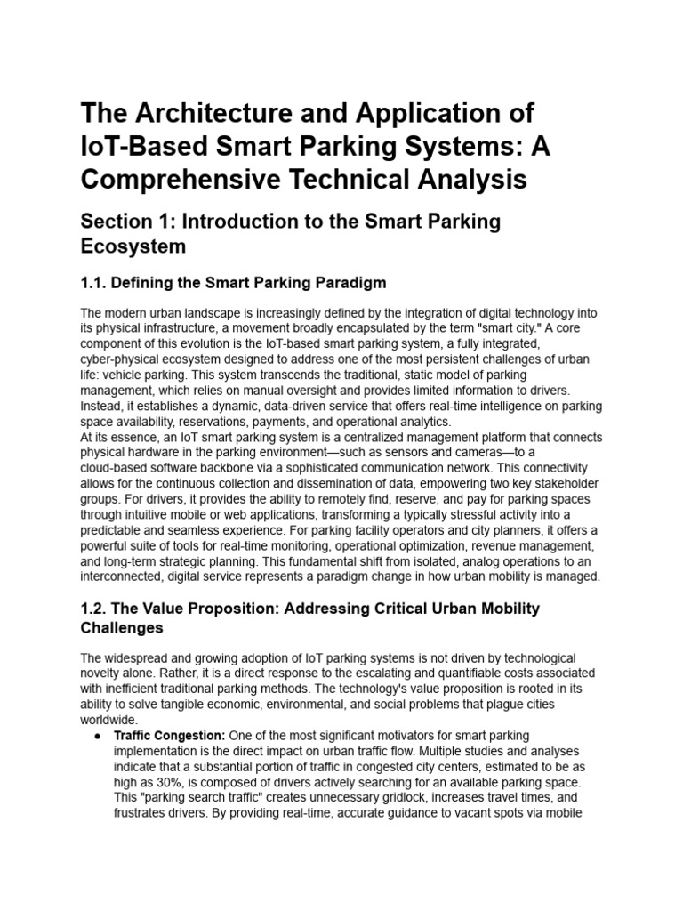 IoT Smart Parking System Architecture | PDF | Internet Of Things | Parking
