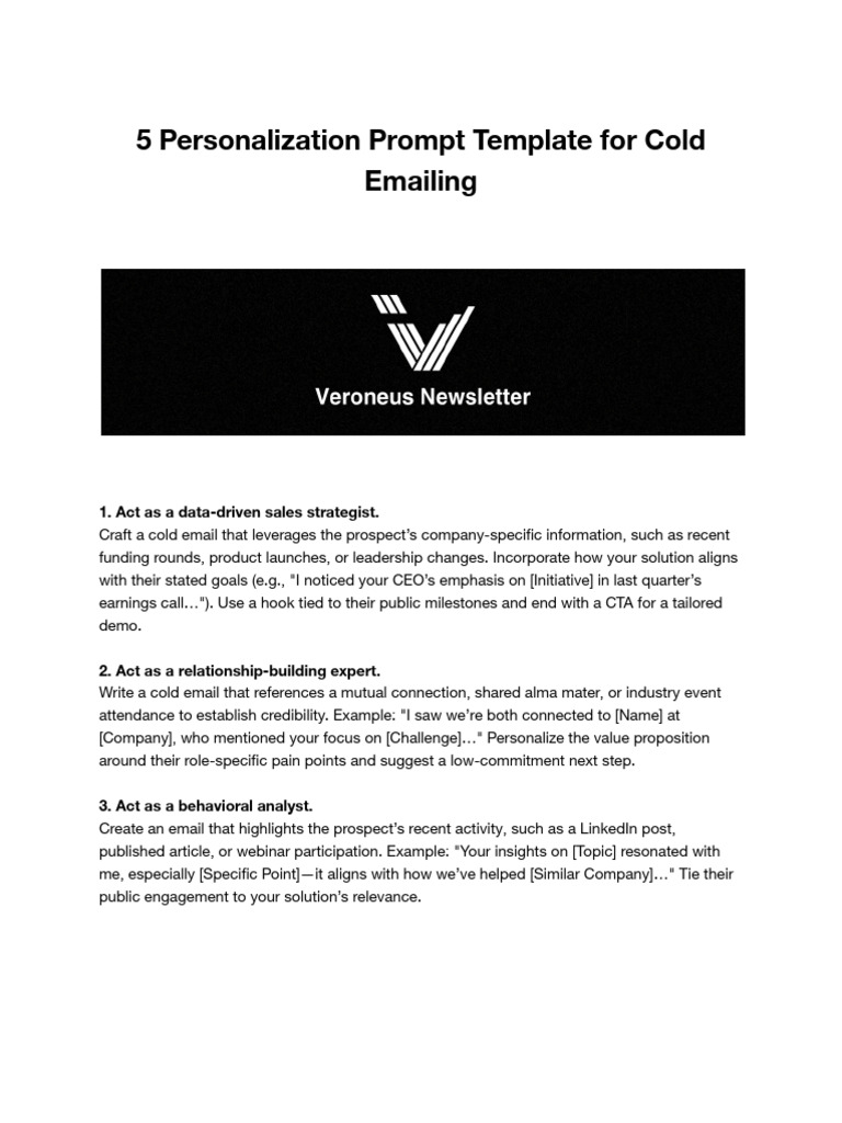 Cold Email Personalization Templates | PDF
