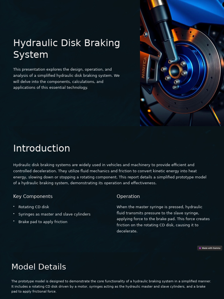Hydraulic Disk Braking System Analysis | PDF | Brake | Friction