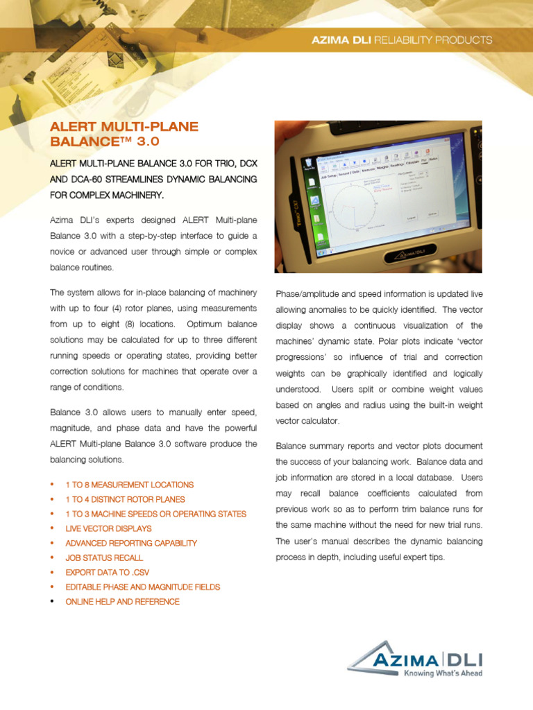 ALERT Balance 3.0 Cutsheet Web | PDF | Machines | Euclidean Vector