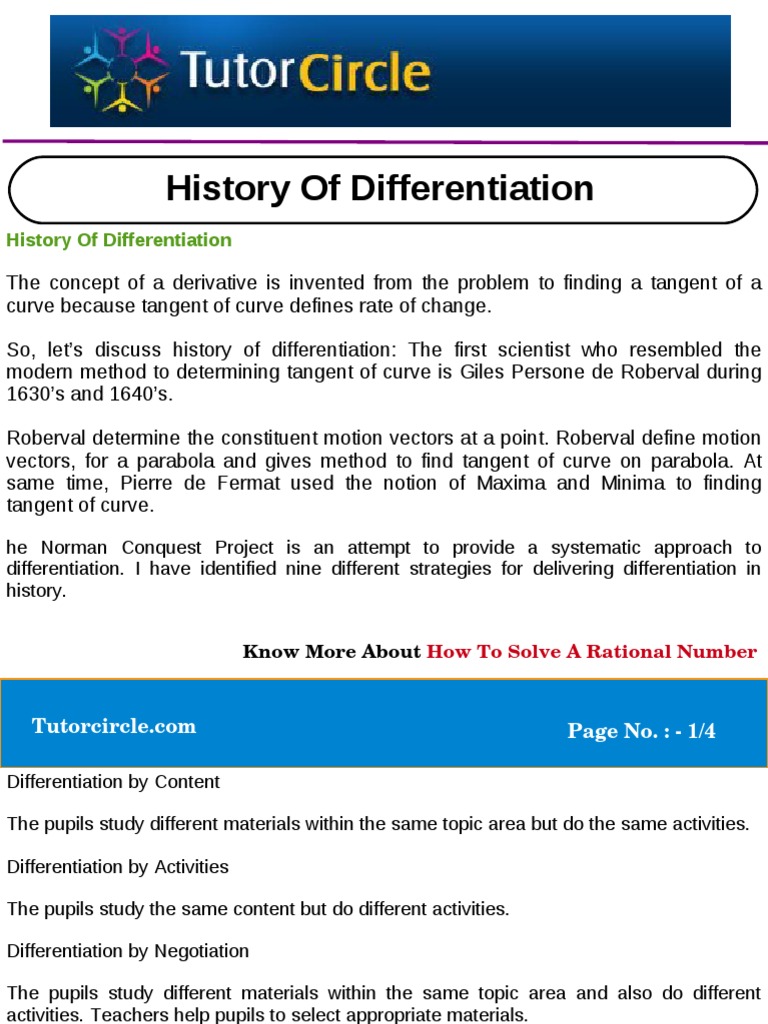 History of Differentiation | PDF | Derivative | Tangent