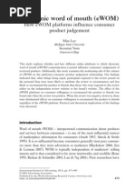 Download Electronic Word of Mouth eWOM How eWOM Platforms Influence Consumer Product Judgement by Beau Bow SN90776906 doc pdf