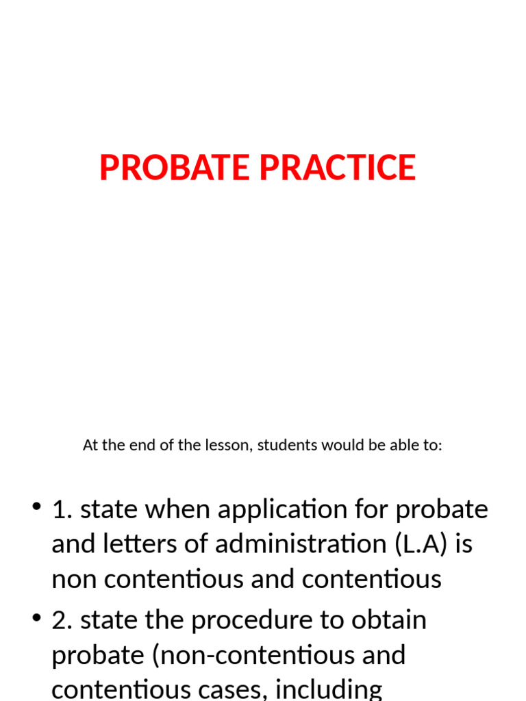Understanding Probate Practice | PDF | Probate | Will And Testament