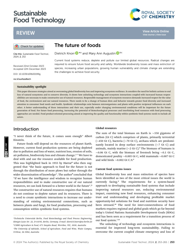 Future Food Systems and Sustainability Strategies | PDF ...