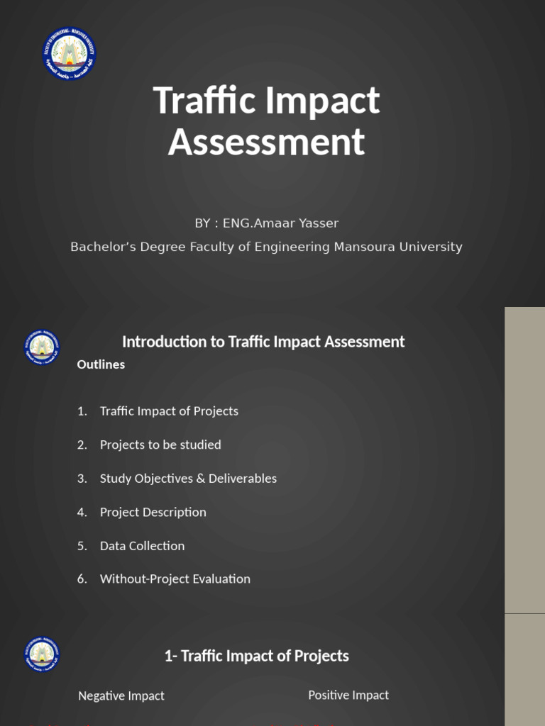 Traffic Impact Assessment Overview | PDF | Land Transport | Transport