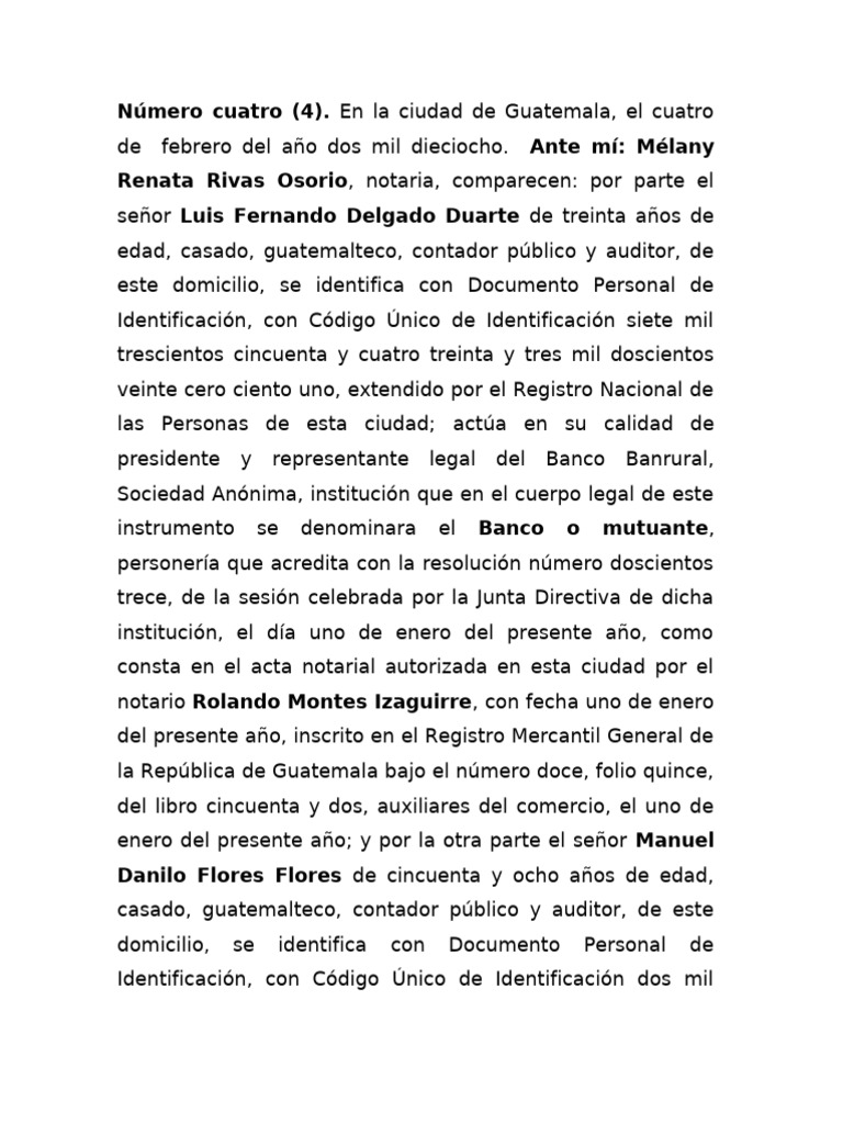 Contrato de Mutuo en Guatemala | PDF | Bancos