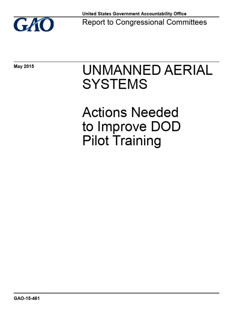 Improve DOD UAS Pilot Training Report | PDF | Unmanned Aerial Vehicle ...