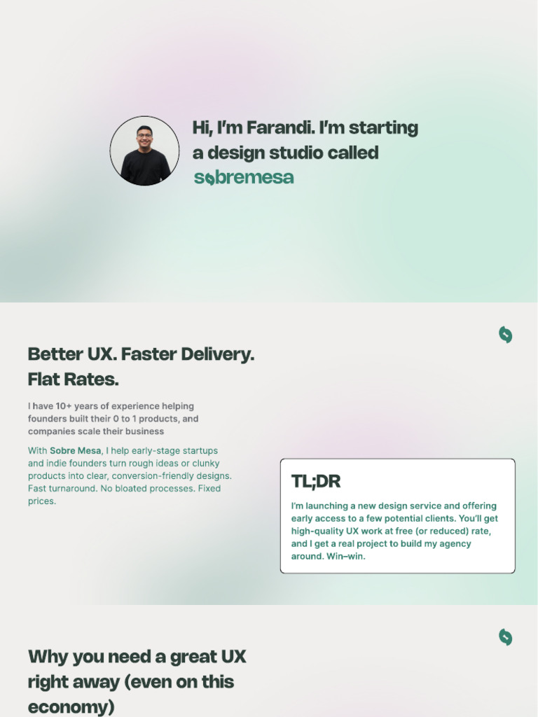 Launching Sobre Mesa: UX Design Services | PDF | Computing | Software